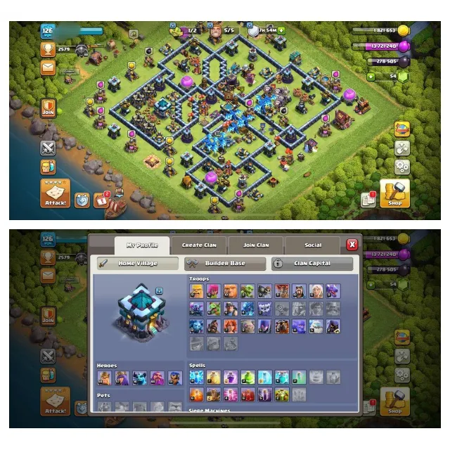 {50% DISCOUNT} TH13 SEMI MAX ⚡️XP-126⚡️HERO 54-57-16-44-13⚡️500 GEMS NAME CHANGE⚡️