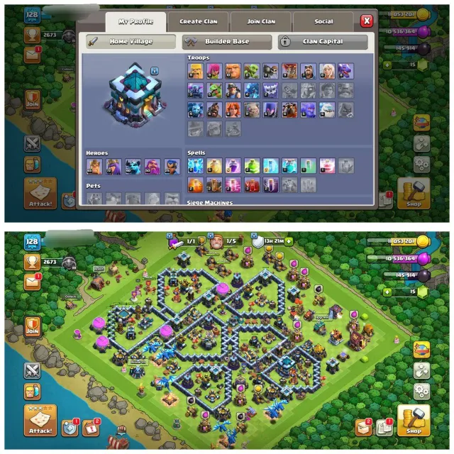 {65% DISCOUNT} TH13 ALMOST MAX ⚡️2 EPIC EQUIPMENT⚡️XP-128⚡️HERO 65-72-40-50-25⚡️