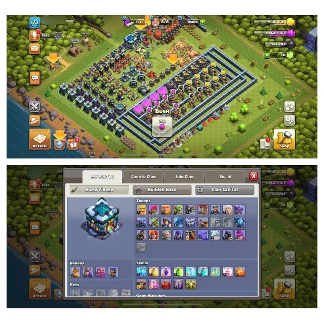 {STRONG ACCOUNT} TH13 SEMI MAX ⚡️XP-173⚡️HERO 72-75-50-22⚡️500 GEMS NAME CHANGE ⚡️