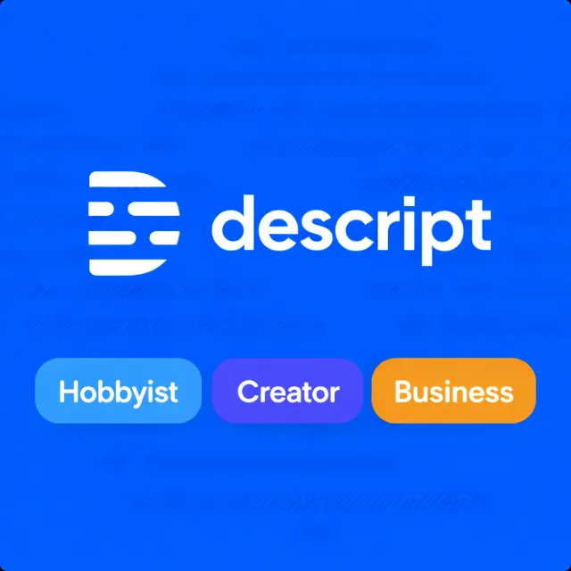 Descript AI Hobbyist/Creator/Business 1/12M | Upgrade/Renewal for Your Account