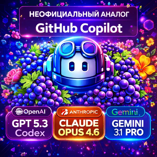 Модели GitHub Copilot Pro | Оплата за токены | БЕССРОЧНЫЙ БАЛАНС | БЕЗ VPN
