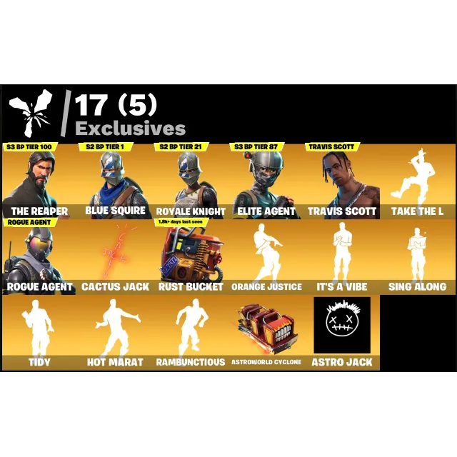 FN | The Reaper | Travis Scott (ALL PLATFORMS) | 49 skins (22 paid) 700VB