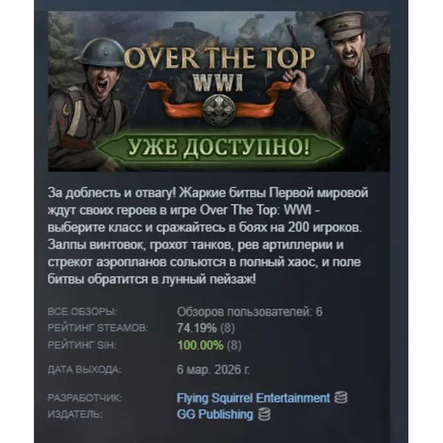 Over The Top: WWI АВТОДОСТАВКА STEAM GLOBAL МГНОВЕННО ЛИЦЕНЗИЯ