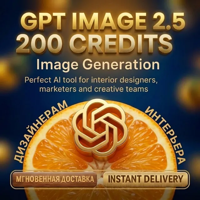 GPT Image 2.5 — 200 Кредитов для генерации изображений до 4К доступ Nano Banana 2|Pro