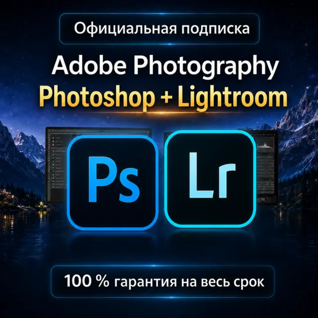 ADOBE PHOTOGRAPHY PLAN PHOTOSHOP + LIGHTROOM 1/3 МЕСЯЦЕВ