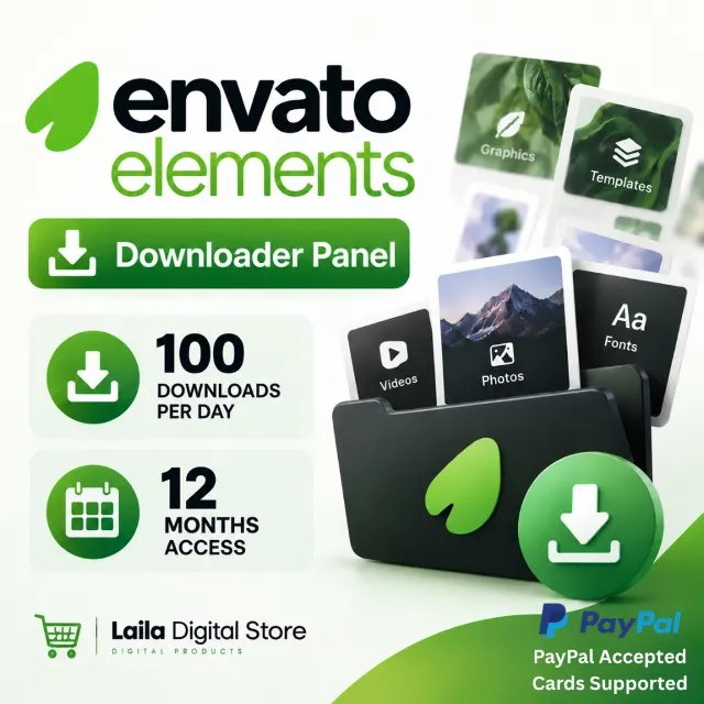 Envato Elements 12 месяцев - Панель загрузок - 100 загрузок в день АВТО