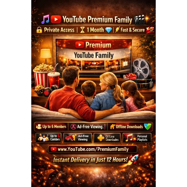 🎵 YouTube Premium Family 🎬✨ | 🔒 Приватный доступ | ⏳ 1 месяц 💎 | 🚀 Быстро ⚡💯