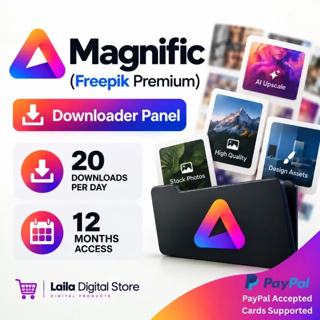 Magnific (Freepik Premium) 12 месяца - 20 загрузок в день - Панель скачивания АВТО