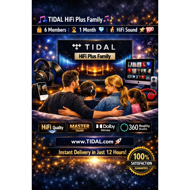 🎧 TIDAL HiFi Plus Family 🎶 | 🔒 До 6 участников | ⏳ 1 месяц 💎 | 🚀 HiFi звук ⚡💯