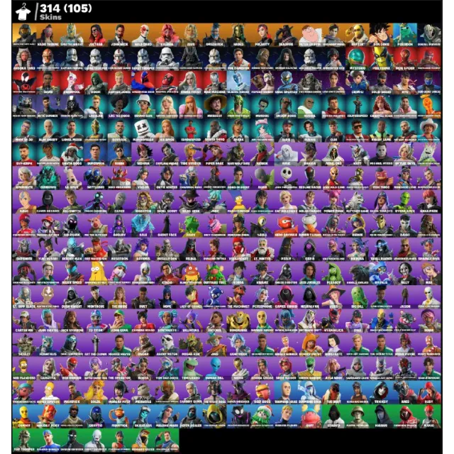 FN (для всех платформ) 💎 314 скинов (105 платных) | 400 VB | Полный доступ 🎁