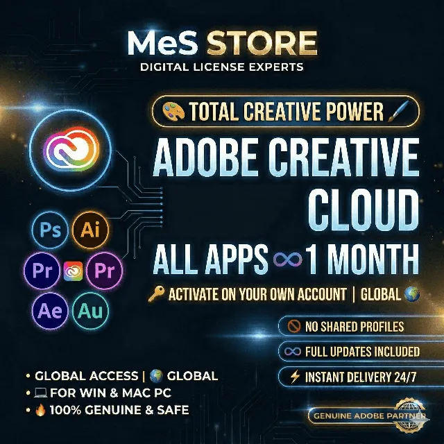 🎨 ADOBE CREATIVE CLOUD | ВСЕ ПРИЛОЖЕНИЯ | 1 МЕСЯЦ | СВОЙ АККАУНТ ♾️