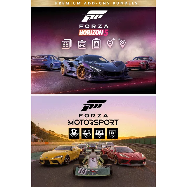 Forza Motorsport and Forza Horizon 5 Premium AddOns Bundle XBOX