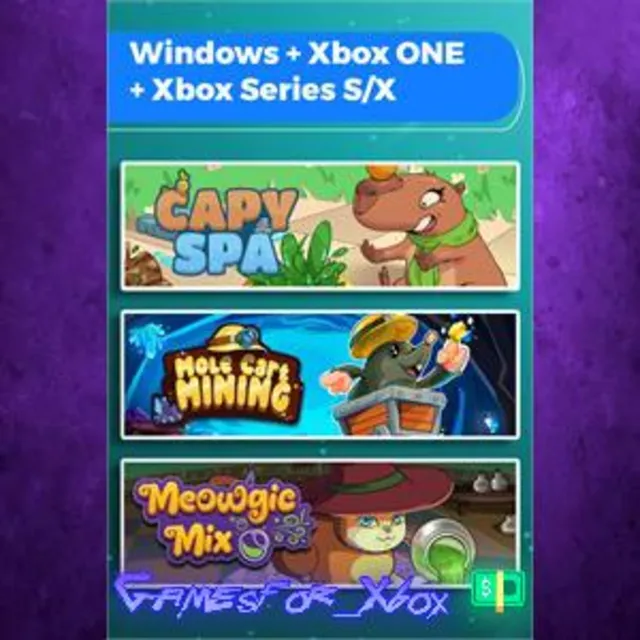 ☀️Capy Spa + Mole Cart Mining + Meowgic Mix Bundle XBOX