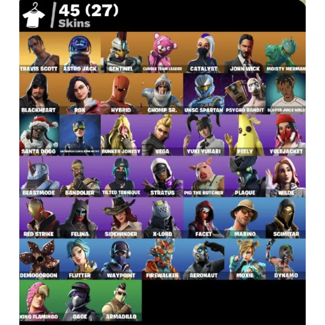 FN • Travis Scott • Psycho Bandit • John Wick • Astro Jack • 45 скинов