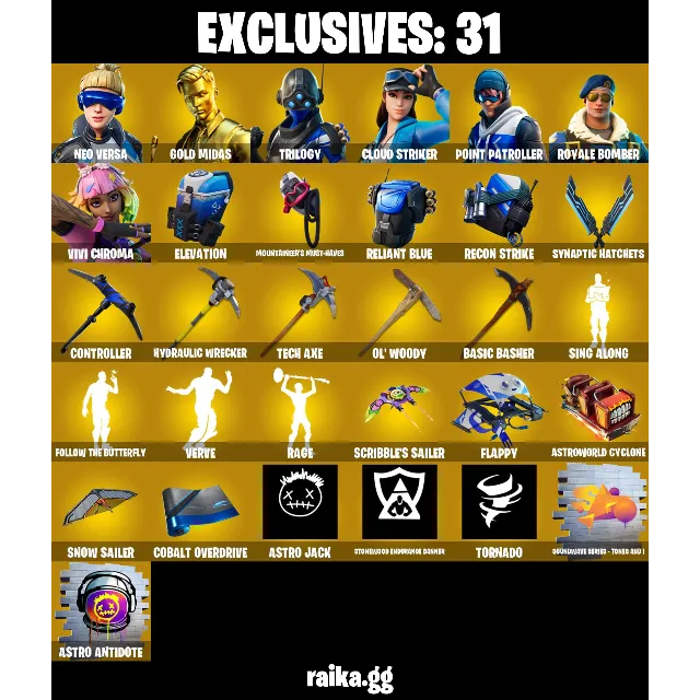 [PC/NIN/XBOX] 116 skins | Neo Versa | Gold Midas | Trilogy | Cloud Striker | Point Pa