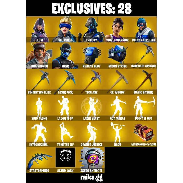 [PC/PSN/XBOX] 101 skins | Glow | Neo Versa | Trilogy | World Warrior | Point Patrolle
