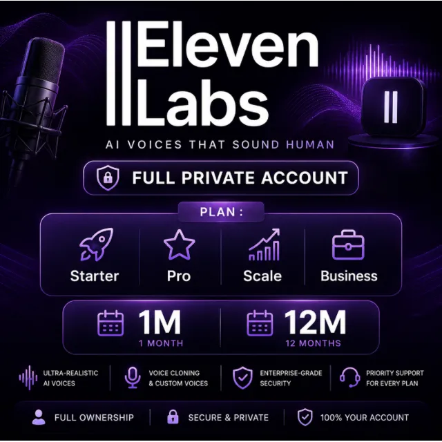 Личный аккаунт Eleven Labs на 1 месяц | Elevenlabs
