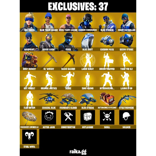 [PC/NIN] 103 skins | OG STW | Neo Versa | Blue Team Leader | Carbon Commando | Blue S