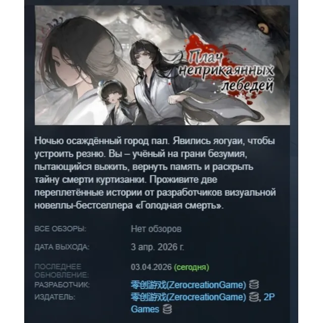 Плач неприкаянных лебедей: Десять дней после падения города АВТОДОСТАВКА STEAM GLOBAL