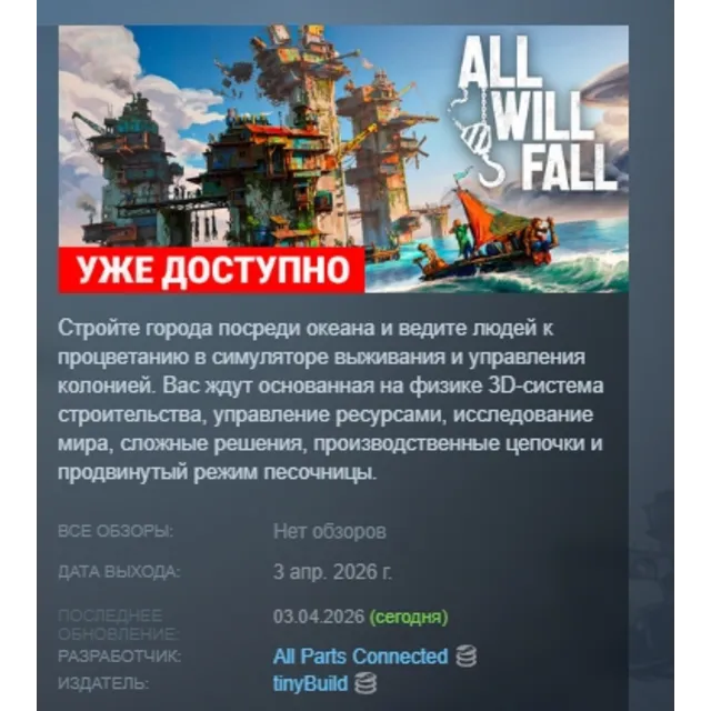 ALL WILL FALL АВТОДОСТАВКА STEAM GLOBAL МГНОВЕННО ЛИЦЕНЗИЯ