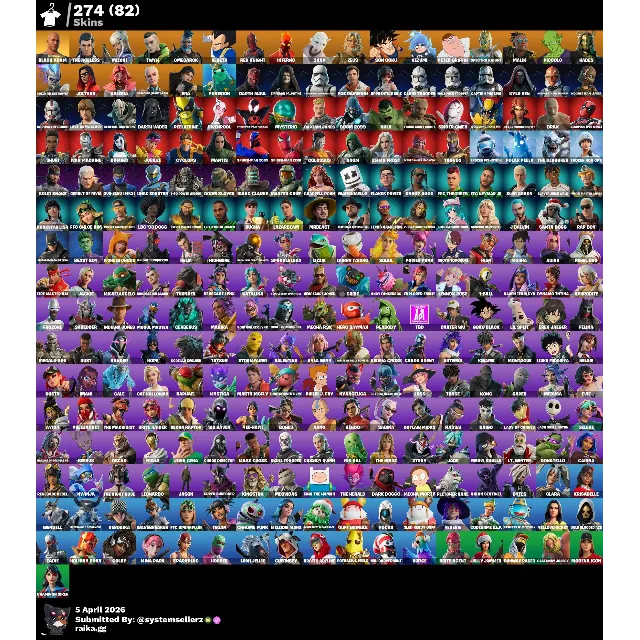 FORTNITE ACC | 274 скина |  EMAIL CHANGEABLE [ВСЕ ПЛАТФОРМЫ]  2500 VBUCKS