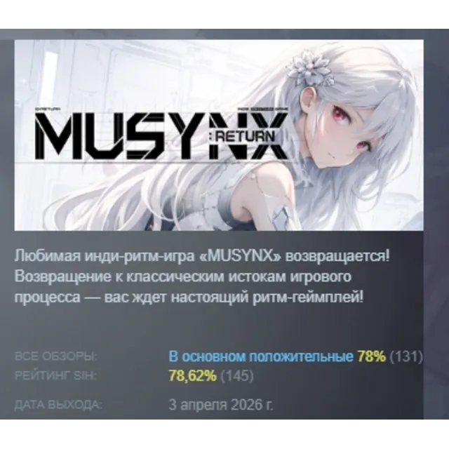 MUSYNX:RETURN АВТОДОСТАВКА STEAM GLOBAL МГНОВЕННО ЛИЦЕНЗИЯ