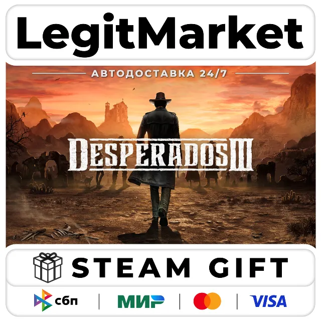 Desperados III / Steam АВТО / РУ + МИР
