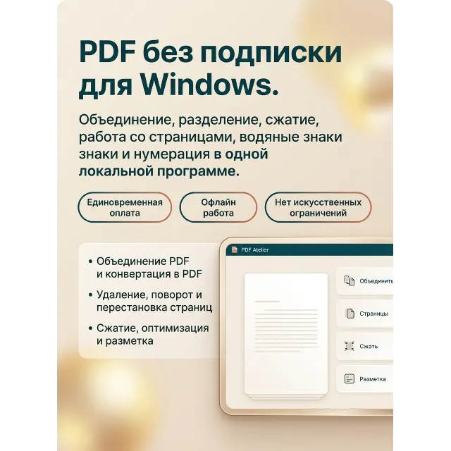 PDF Atelier для Windows | PDF без подписки | Объединить, разбить, сжать, маркировать