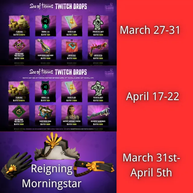 Sea of Thieves 19/19💎Правящая Утренняя Звезда x3💎150 000 золота 27 марта — 22 апрел