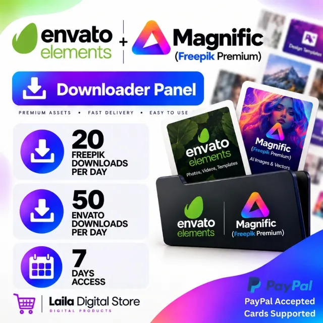 Envato Elements + Freepik Premium — Загрузка панели — 7 дней — Авто