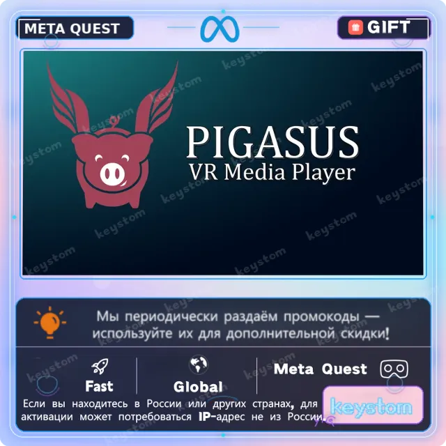 Pigasus VR Media Player для Meta / Oculus Quest | Услуга активации