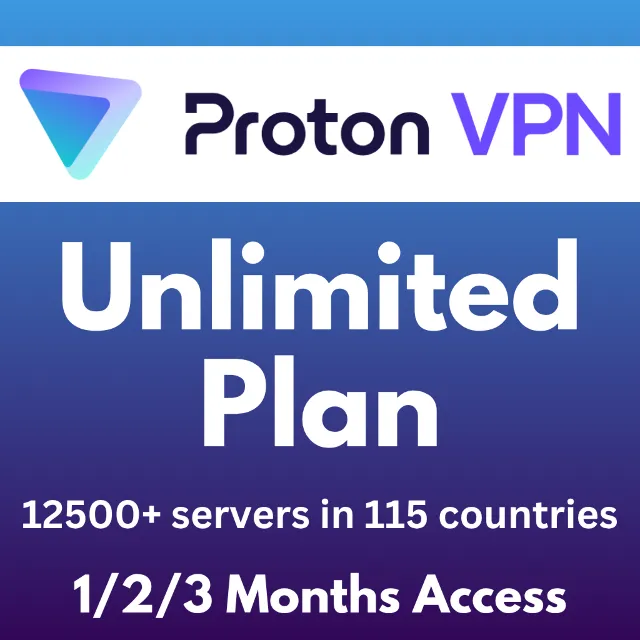 Безлимитный тарифный план Proton VPN – автоматическая доставка | 1/2/3 месяца