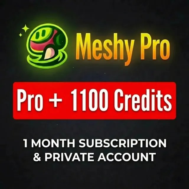 Meshy AI Pro Аккаунт 30 Дней 1100 Кредитов