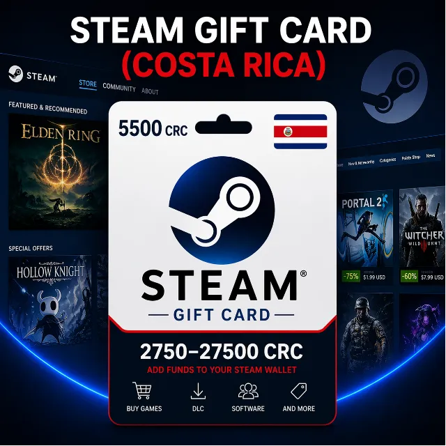 Steam Gift Card (Коста-Рика) 2750–27500 CRC | Код пополнения Steam