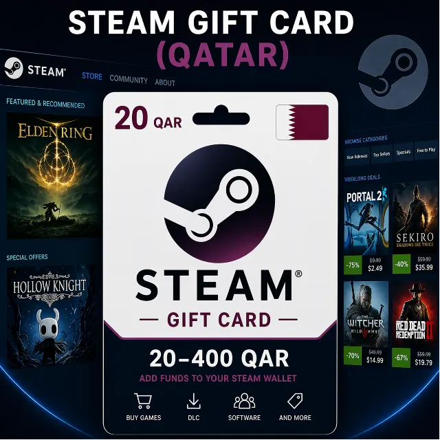 Steam Gift Card (Катар) 20–400 QAR | Код пополнения Steam