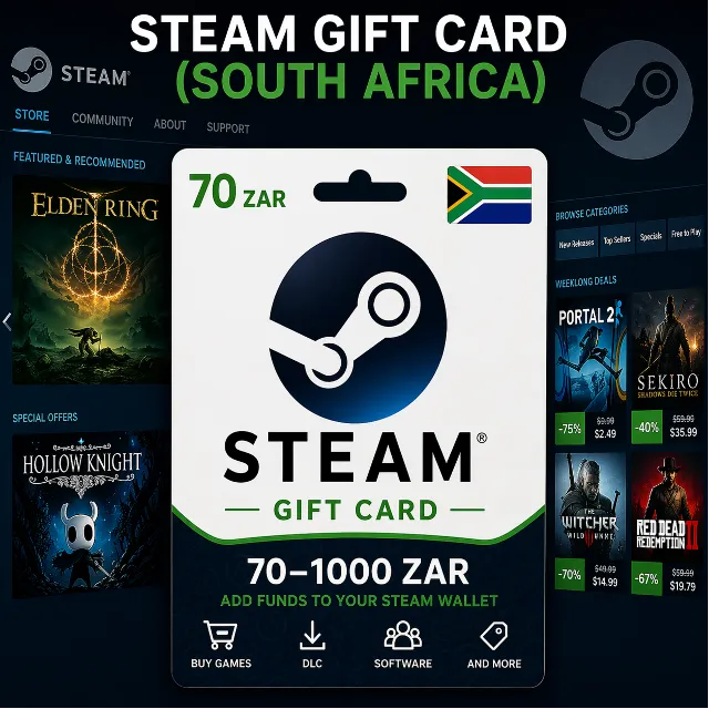 Steam Gift Card (Южная Африка) 70–1000 ZAR | Код пополнения Steam