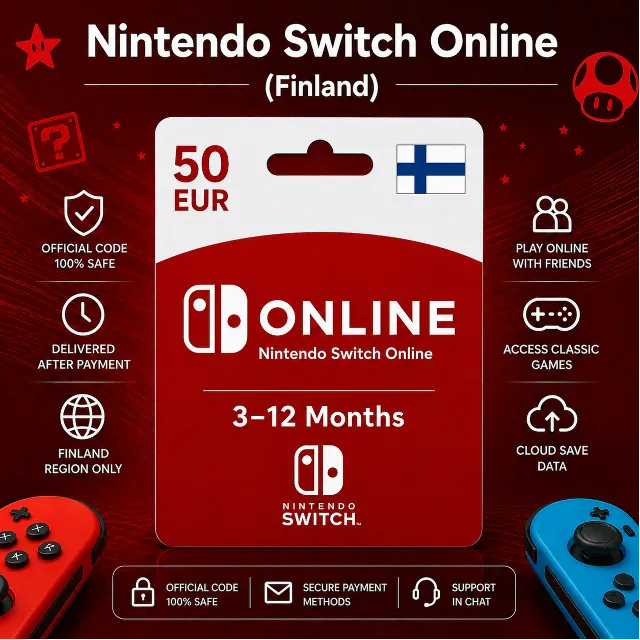 Nintendo Switch Online (Финляндия) 3–12 месяцев | Подписка Nintendo
