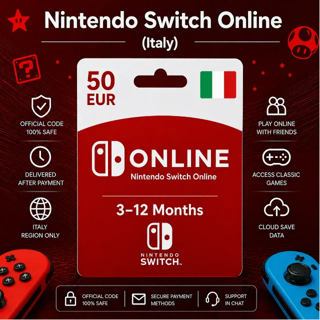 Nintendo Switch Online (Италия) 3–12 месяцев | Подписка Nintendo