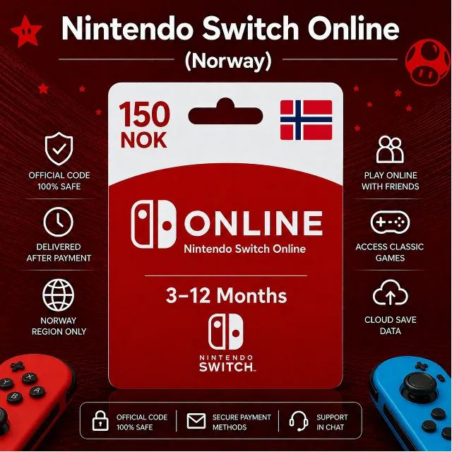Nintendo Switch Online (Норвегия) 3–12 месяцев | Подписка Nintendo