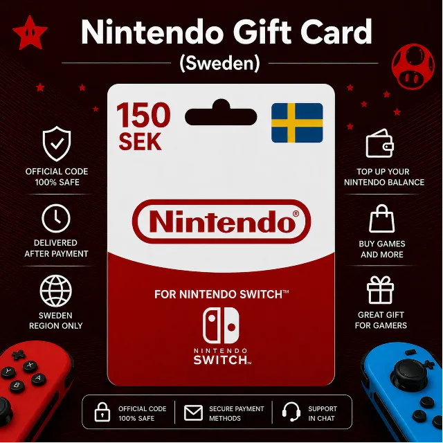 Nintendo Gift Card (Швеция) 150–1000 SEK | Код пополнения Nintendo
