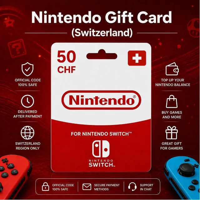 Nintendo Gift Card (Швейцария) 20–150 CHF | Код пополнения Nintendo