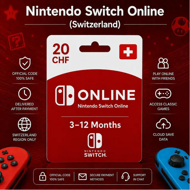 Nintendo Switch Online (Швейцария) 3–12 месяцев | Подписка Nintendo