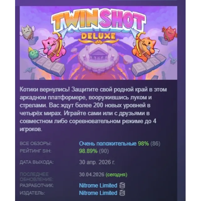 Twin Shot Deluxe АВТОДОСТАВКА STEAM GLOBAL МГНОВЕННО ЛИЦЕНЗИЯ