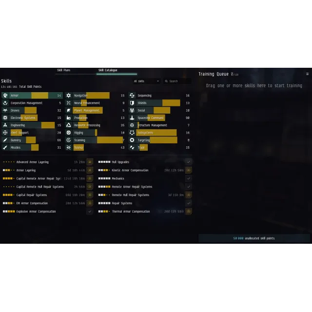 Eve online с 2009 года, 124 миллиона SP