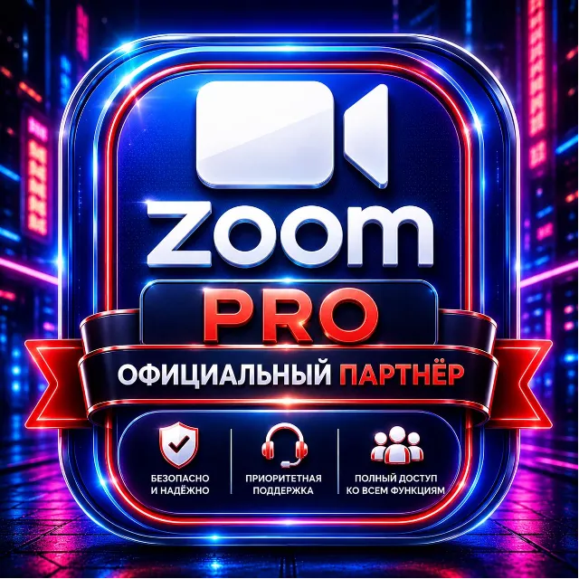 Официальная подписка Zoom Pro на 12 месяцев