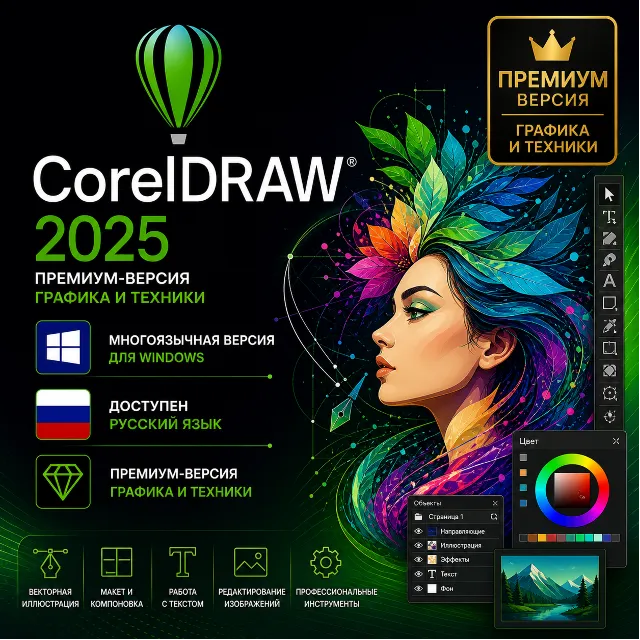 CorelDRAW Graphics Suite 2025 + ТЕХНИК 5 ПК
