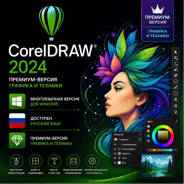 CorelDRAW Graphics Suite 2024 + ТЕХНИК 3 ПК