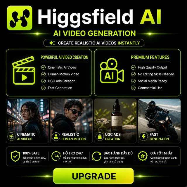 Higgsfield AI 1-12M | Официальное продление | Для любого аккаунта | Полная гарантия