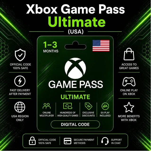 Xbox Game Pass Ultimate (США) 1–3 месяца | Код активации Xbox