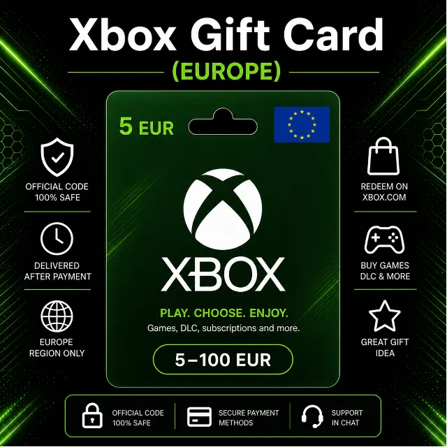Xbox Gift Card (Европа) 5–100 EUR | Код пополнения Xbox